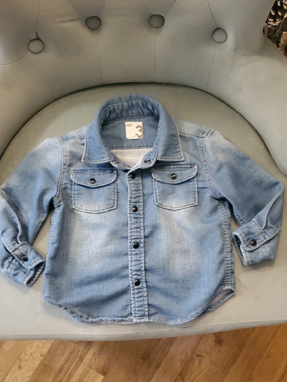 Sz 3 Cotton On.. Light Blue Denim Jean Shirt  for Kids